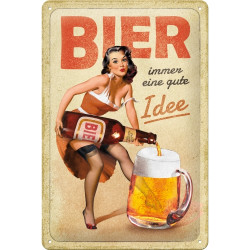 Bier immer eine gute Idee Blechschild - Nostalgic-Art