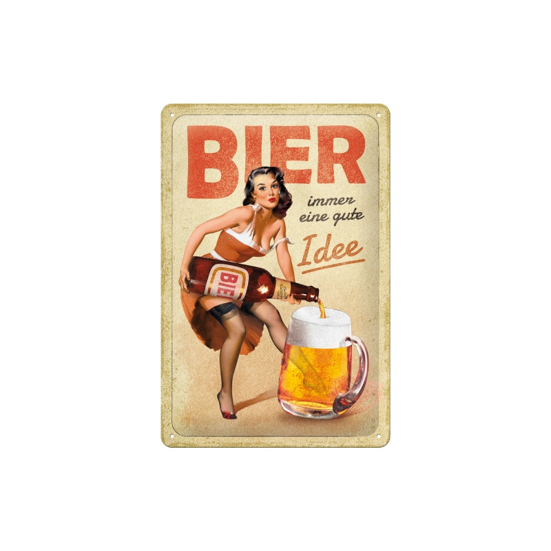 Bier immer eine gute Idee Blechschild - Nostalgic-Art