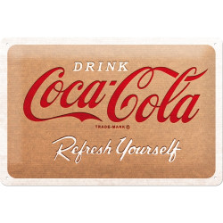 Coca Cola Blechschild Cardboard Logo - Nostalgic-Art
