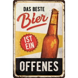 Das beste Bier ist ein offenes Blechschild - Nostalgic-Art