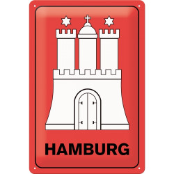Hamburg Wappen Blechschild - Nostalgic-Art