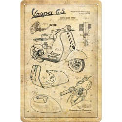 Vespa Blechschild Teileskizzen Parts Sketches - Nostalgic-Art
