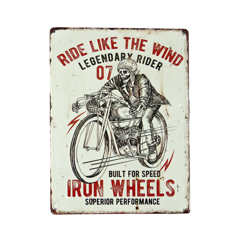Blechschild Irun Wheels Motorrad