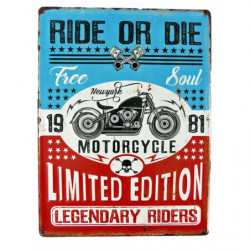 Blechschild Ride or Die - Motorrad