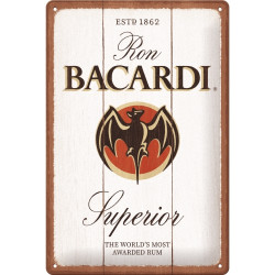 Bacardi Superior Wood Blechschild - Nostalgic-Art