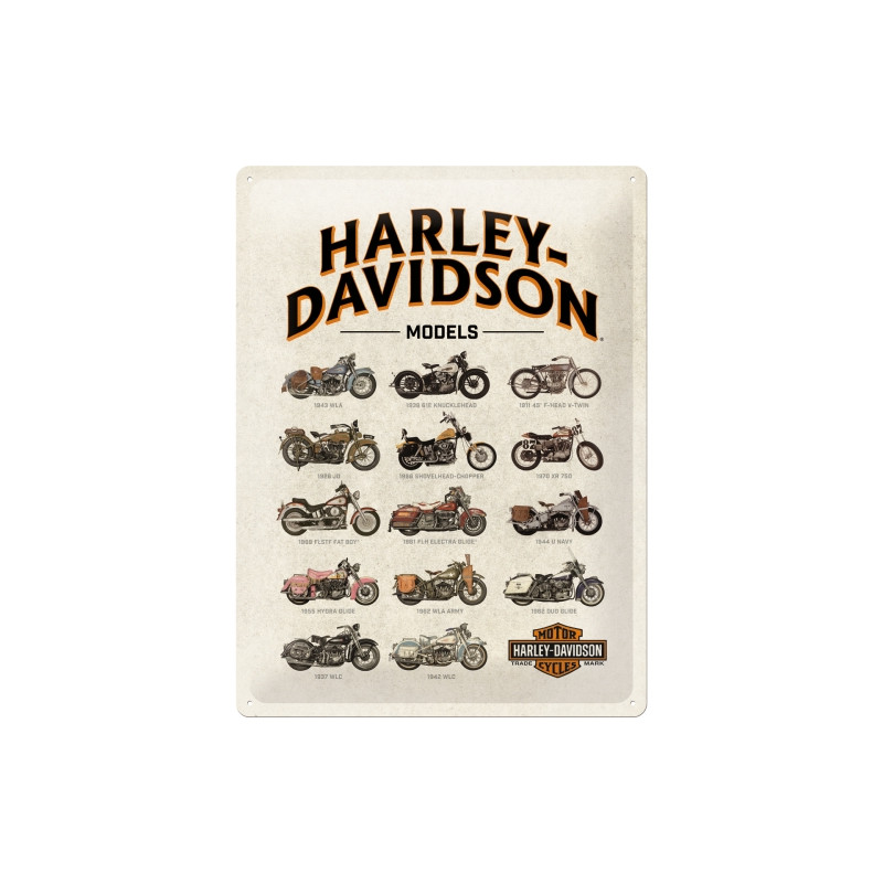 Harley-Davidson Blechschild Model Chart - Nostalgic-Art