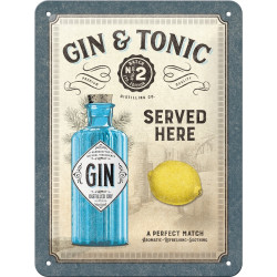 Gin & Tonic Blechschild -...