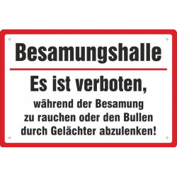 Blechschild Besamungshalle