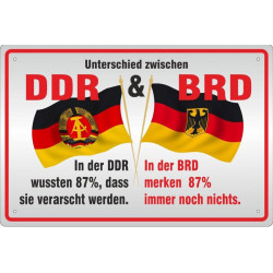 Blechschild Unterschied zwischen DDR & BRD