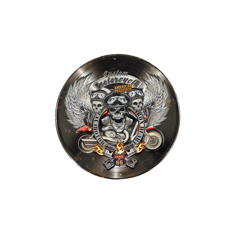 Blechschild Route 66 Custom Mototcycle Blechschild Route 66 Custom Mototcycle
