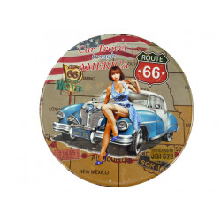 Blechschild Route 66 Car...