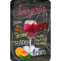 Blechschild Sangria