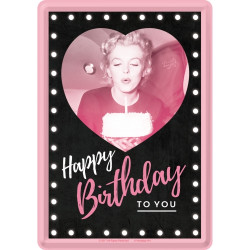 Marilyn Monroe Blechpostkarte Happy Birthday - Nostalgic-Art