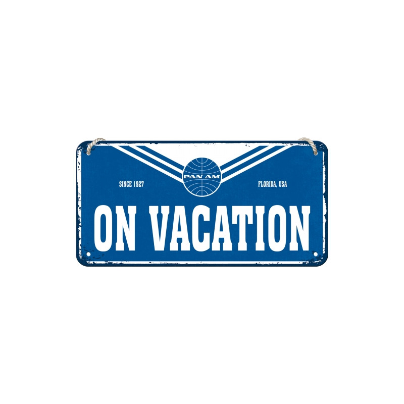 Pan Am Hängeschild On Vacation - Nostalgic-Art