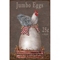 Blechschild Huhn Jumbo Eggs