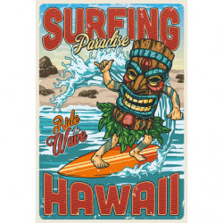 Blechschild Surfing Paradise Hawaii