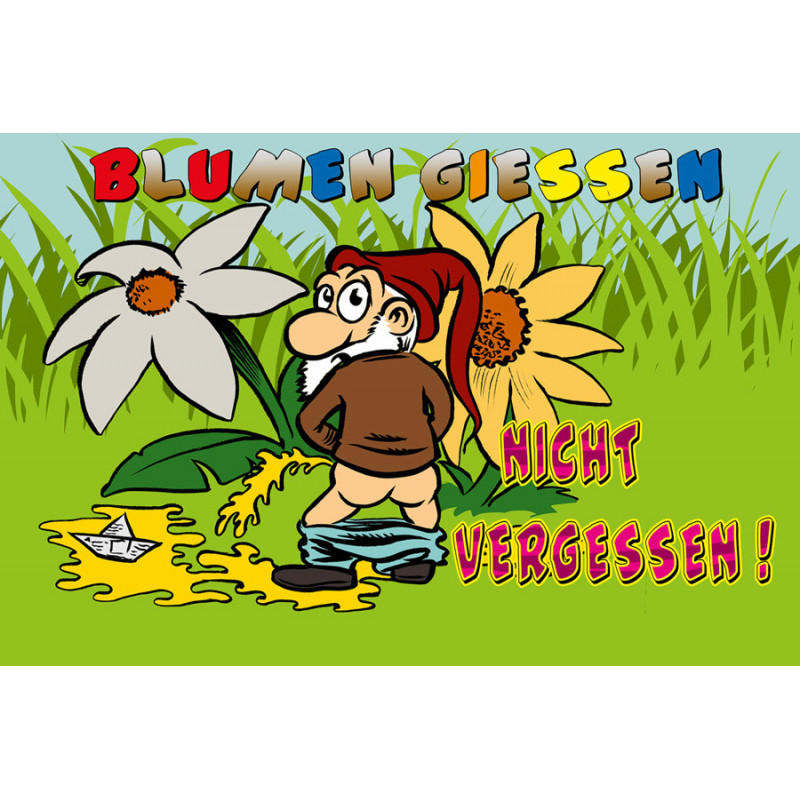 Blechschild Blumen gießen nicht vergessen Blechschild Blumen gießen nicht vergessen