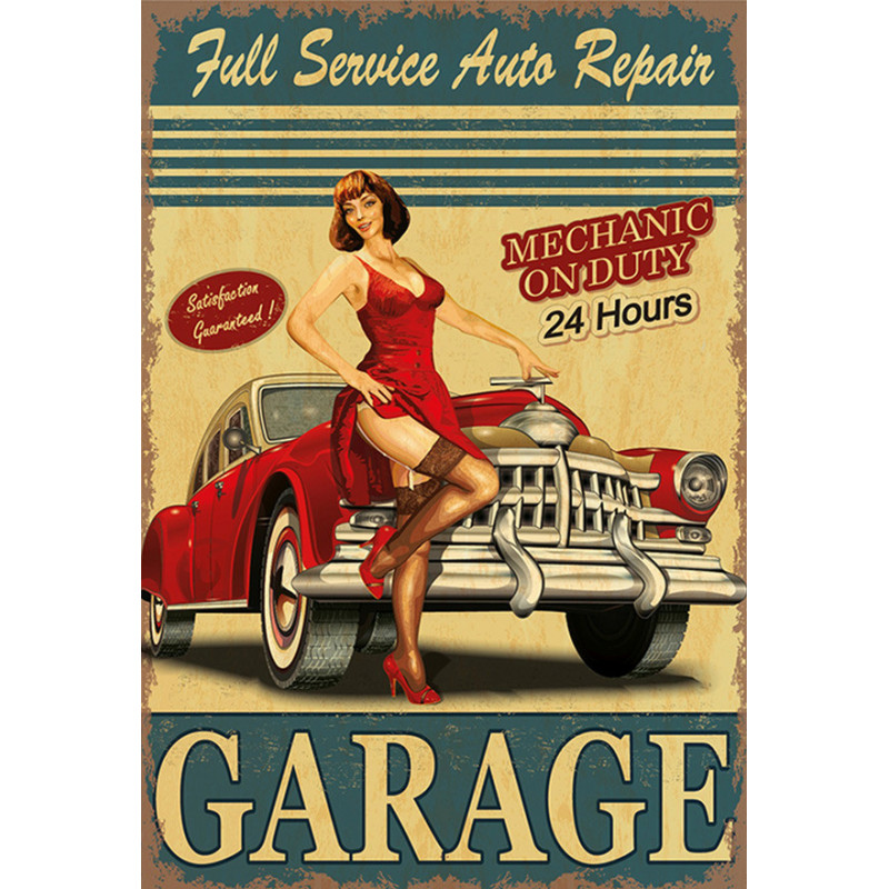 Blechschild Garage Full Service Auto Repair Pin Up Girl Blechschild Garage Full Service Auto Repair Pin Up Girl