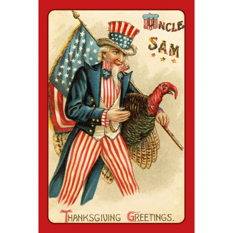 Blechschild Thanksgiving Uncle Sam