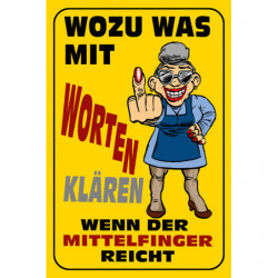 Blechschild Wozu was mit...