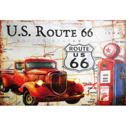 Blechschild Route 66 Oldtimer Tankstelle USA