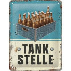 Tankstelle Bier Blechschild - Nostalgic-Art