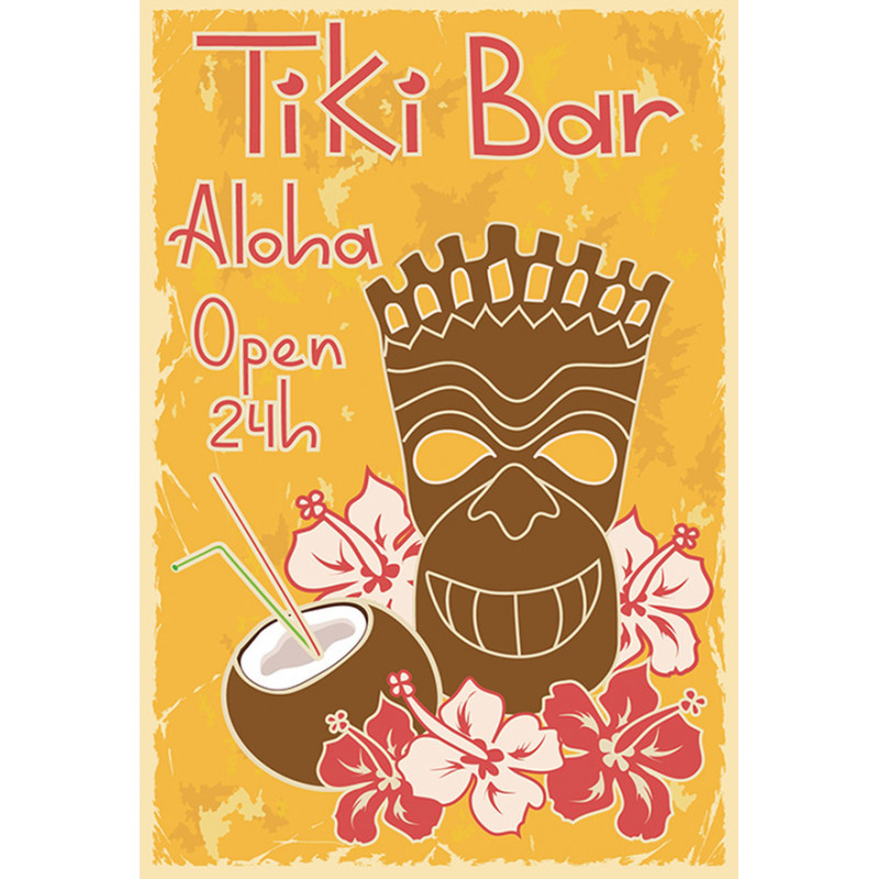 Blechschild Tiki Bar Aloha