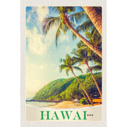 Blechschild Hawaii Palmen (01)