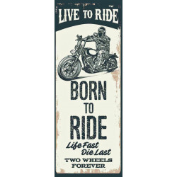 Blechschild Live to Ride Motorrad Biker 10x27cm