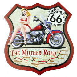 Blechschild Route 66 Pin Up Girl