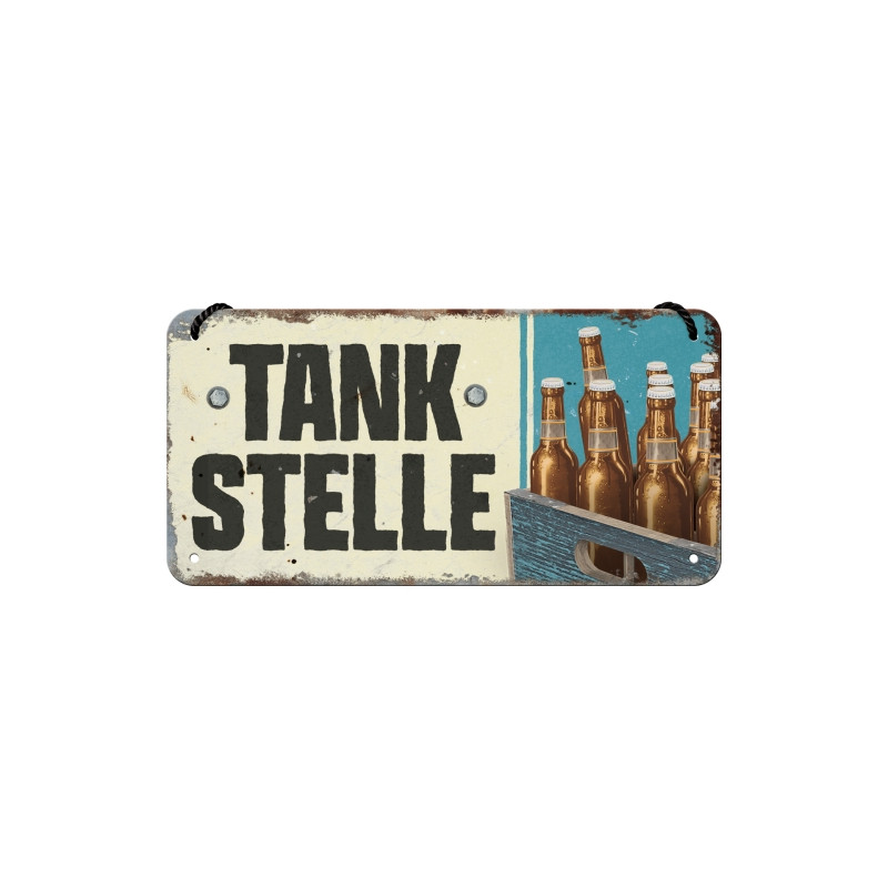 Tankstelle Bier Hängeschild - Nostalgic-Art