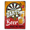 Blechschild Dart & Bier