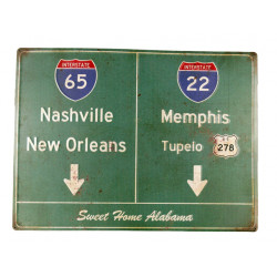 Blechschild Straßenschild Sweet Home Alabama