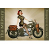 Blechschild Army Pin Up Girl Motorrad