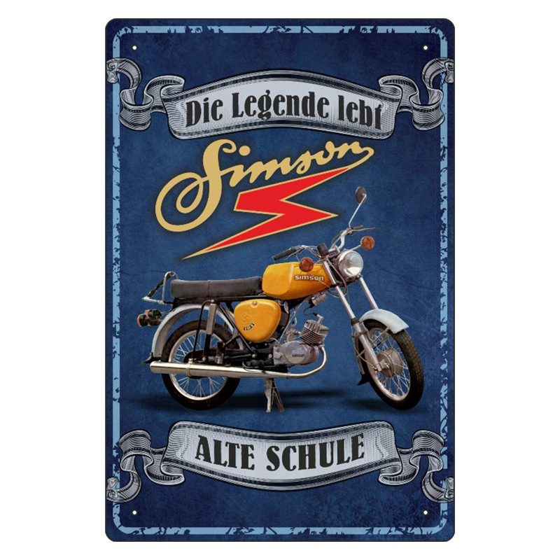 Blechschild Simson - Die Legende lebt