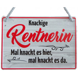 Hängeschild Knackige Rentnerin