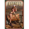 Blechschild Pin Up Girl Army Raketen