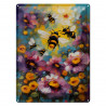 Blechschild Blumenfeld mit Bienen
