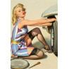 Blechschild Pin Up Girl Radwechsel