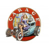 Hot Rod Pin Up Girl Blechschild