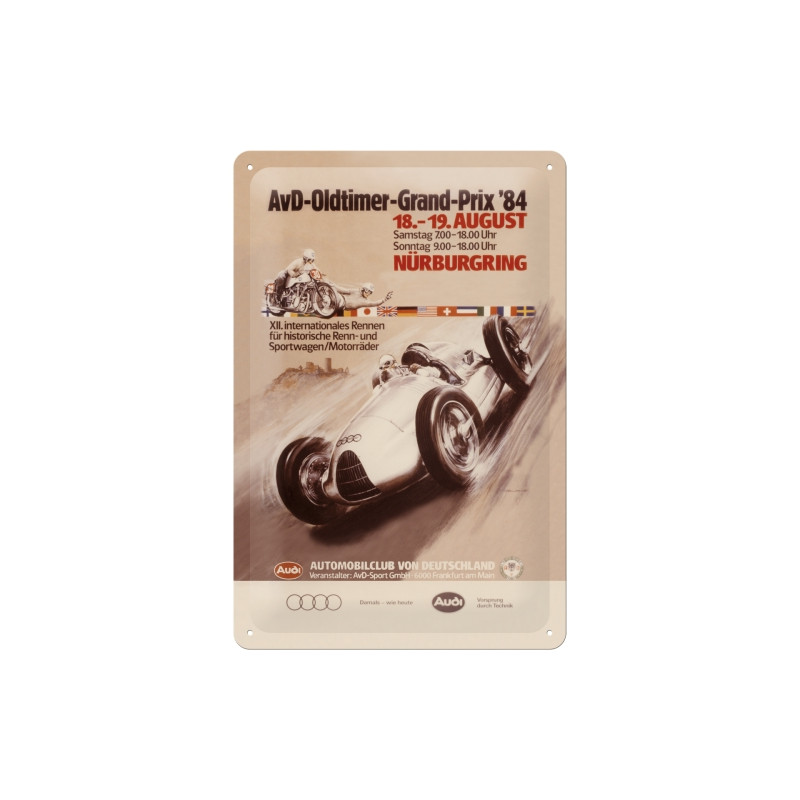 Audi AvD Oldtimer Grand Prix Blechschild Audi AvD Oldtimer Grand Prix Blechschild