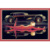 Holzschild Pin Up Girl Oldtimer Wandbild