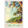 Holzschild Hawaii Palmen Wandbild