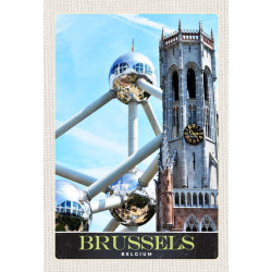 Holzschild Brüssel Belgien Wandbild