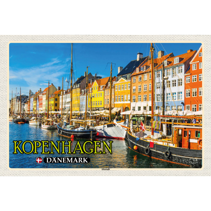 Holzschild Kopenhagen Dänemark Wandbild Holzschild Kopenhagen Dänemark Wandbild